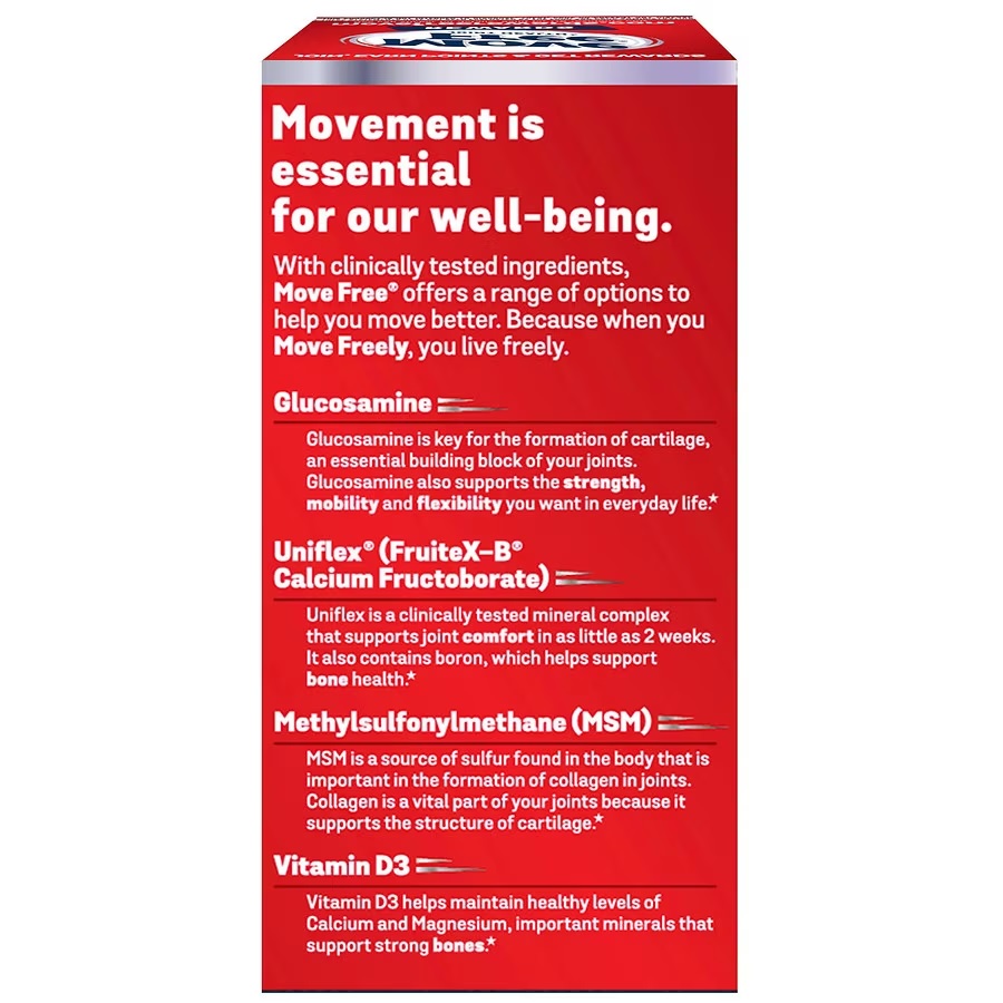 Schiff Move Free Advanced Plus MSM & Vitamin D ฉลากน้ำเงิน 80 เม็ด หมดอายุ 07/2027