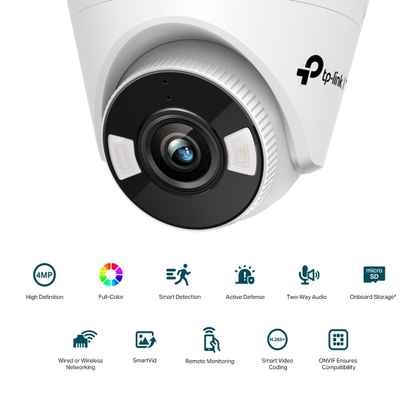 VIGI C440-W(4mm) VIGI 4MP Full-Color Wi-Fi Turret Network Camera
