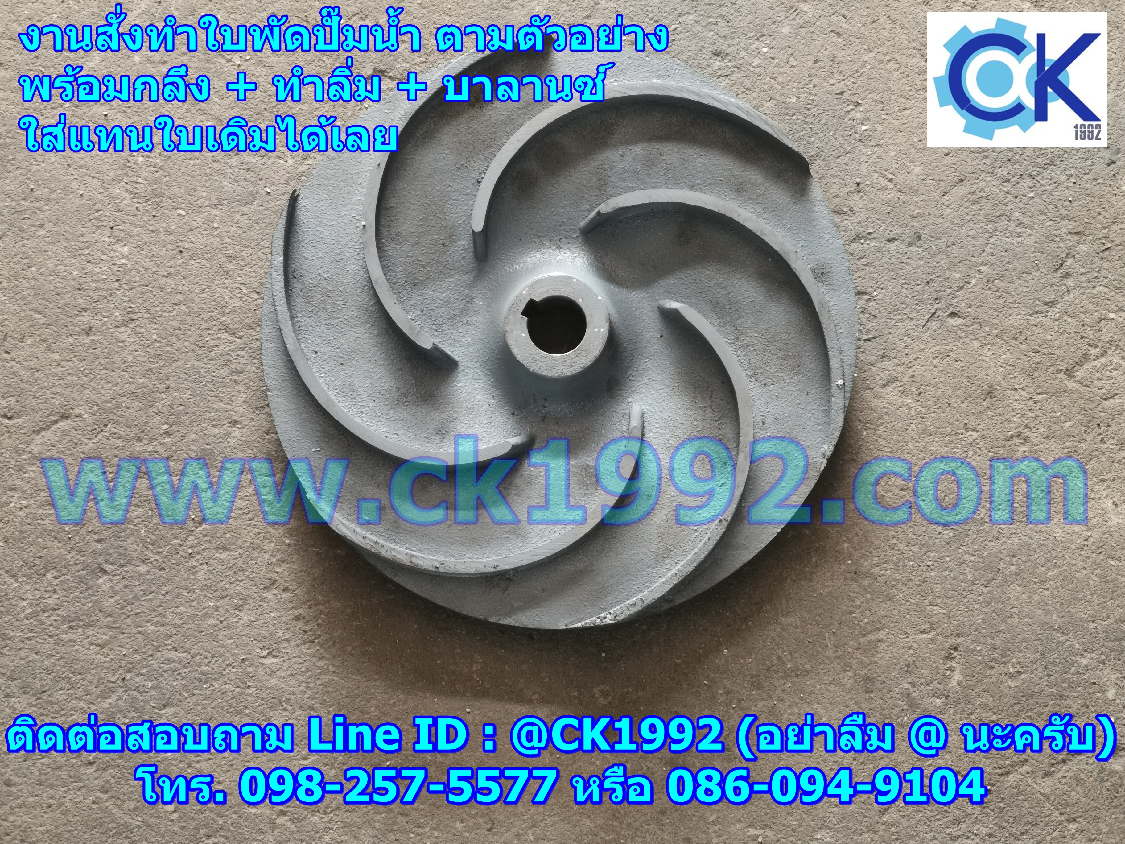ใบพัดปั๊มน้ำ (Impeller Pump) งานสั่งทำพร้อมแมชชีนตามตัวอย่าง