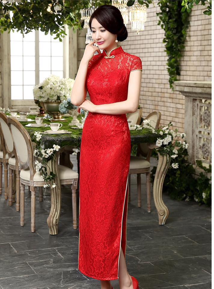 กี่เพ้าหญิงสีแดง B158