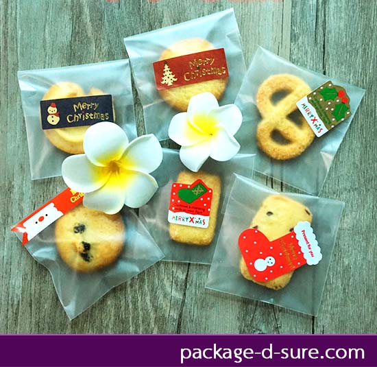 ล้างสต็อก//ถุงคุกกี้แถบกาว 7x7 เนื้อกึ่งขุ่น ไม่มีลาย แพ็ค 100 ใบ