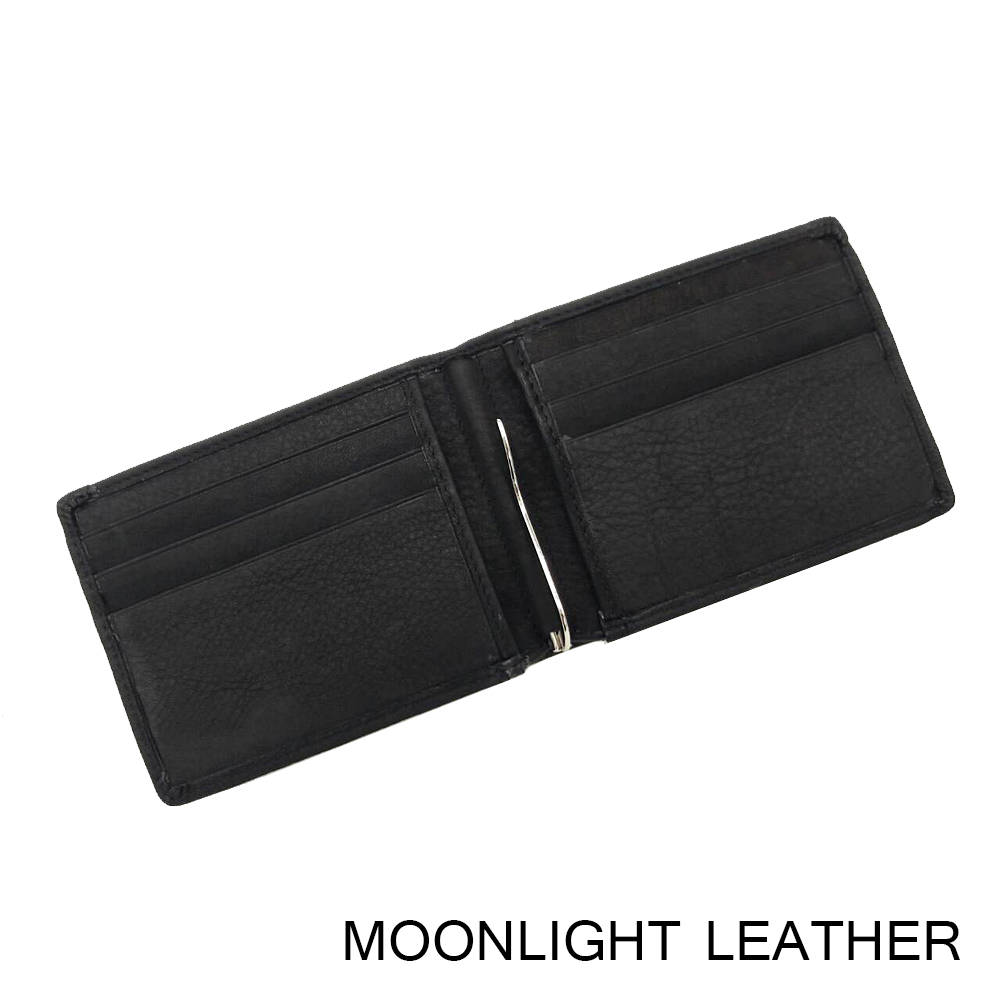 กระเป๋าสตางค์หนังแท้ แบบหนีบธนบัตร รุ่น Mix สีดำ หนังนุ่ม สวย ไม่ลอกร่อน พร้อมกล่องเป็นของขวัญได้