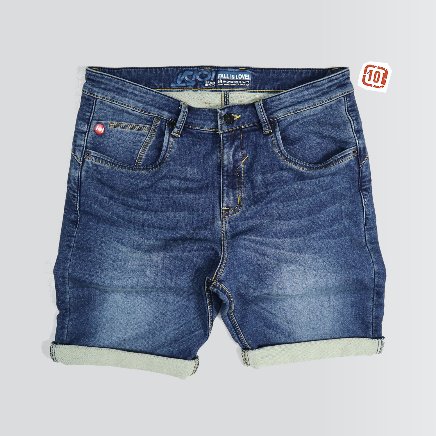 กางเกงยีนส์ขาสั้น US652/9 ยีนส์ผ้ายืดแฟชั่น ใส่สบาย สีอ่อน | US101