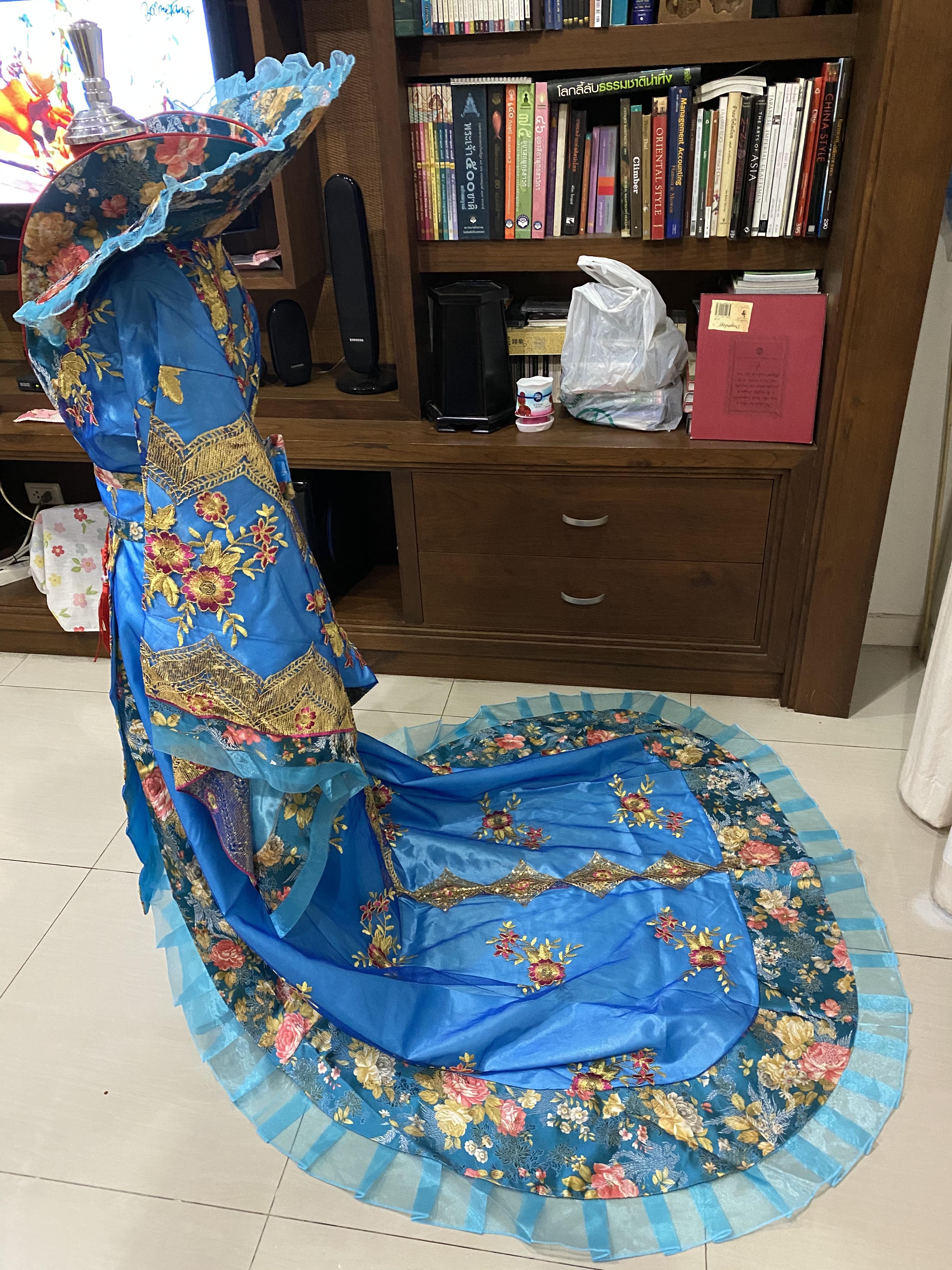 ชุดราชินีถัง สีฟ้า รหัส RPN 274 สินค้าพร้อมส่ง