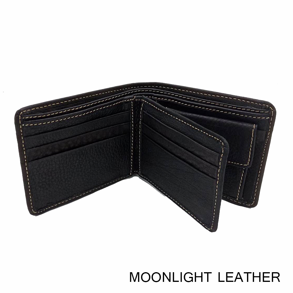 กระเป๋าสตางค์ชายหนังแท้ รุ่น Less But More Ep.09 มีกระเป๋าใส่เหรียญ หนังนุ่มมาก แข็งแรง ไม่ลอกร่อน สีดำ มีกล่องพร้อมเป็นของขวัญได้