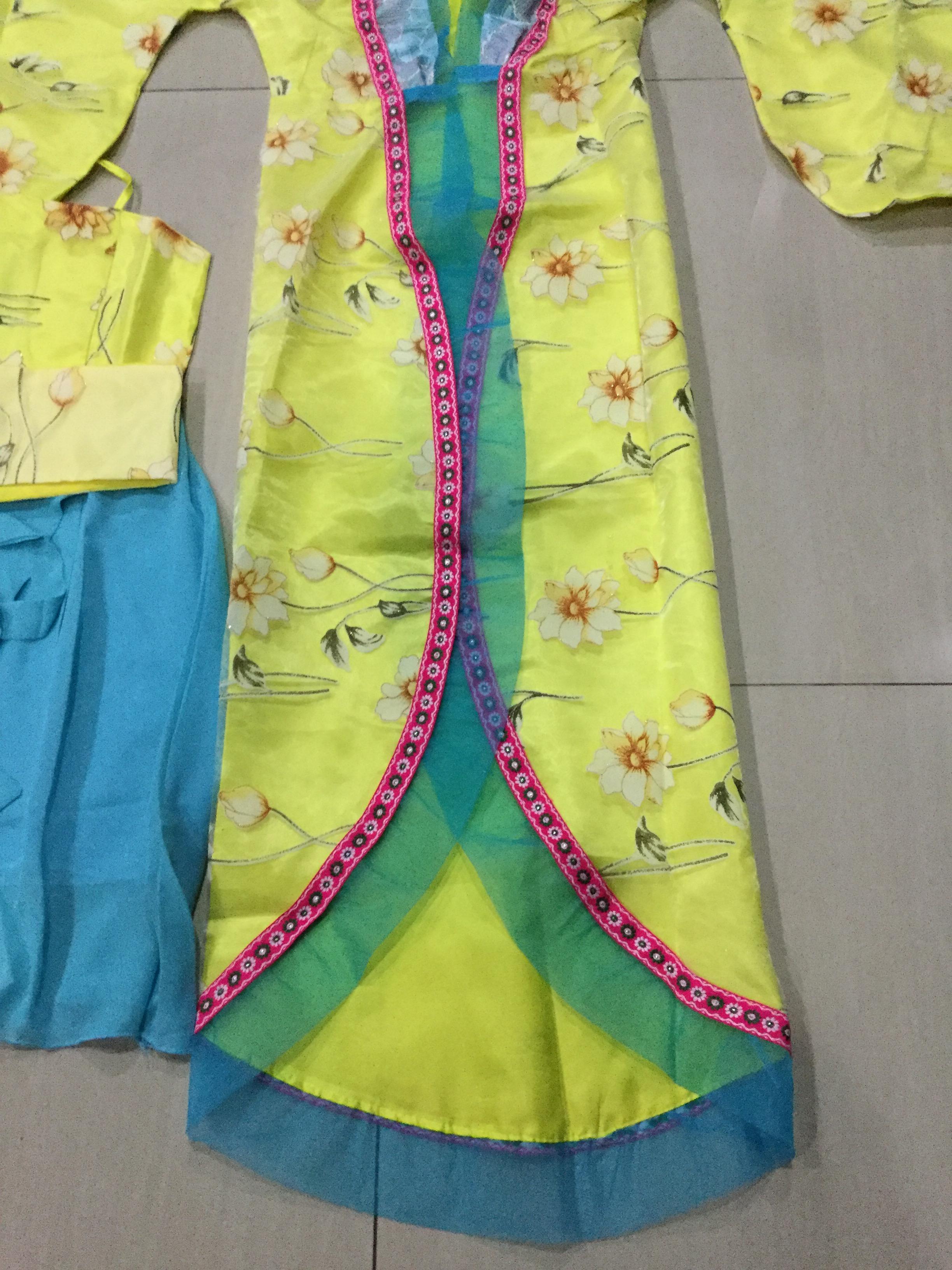 ชุดจีนเด็กราชวงศ์ถัง สีเหลือง รหัส YB 75 สินค้าพร้อมส่ง
