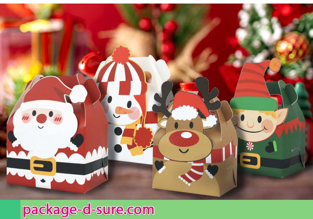 กล่องหูหิ้วเล็ก สีขาว 11x8.5x8 ลาย Snowman