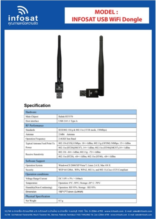 INFOSAT HD-Q168 WIFI (รองรับM3U) Hybrid 2 ระบบ อินเตอร์เน็ต จานดาวทียม + เสาไวไฟ
