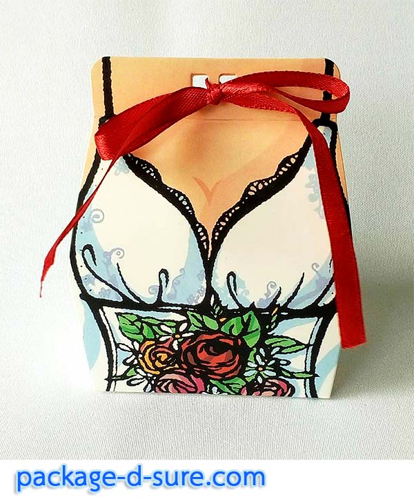 กล่องใส่ของชำร่วย ผูกโบว์ด้านหน้า 4.5x7x4.2 ลายเจ้าบ่าว เจ้าสาว