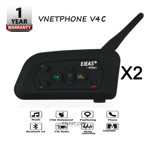 Vnetphone Ejeas V4C Referee Intercom บลูทูธอินเตอร์คอม อุปกรณ์สำหรับผู้ตัดสินกีฬา (แพคคู่)