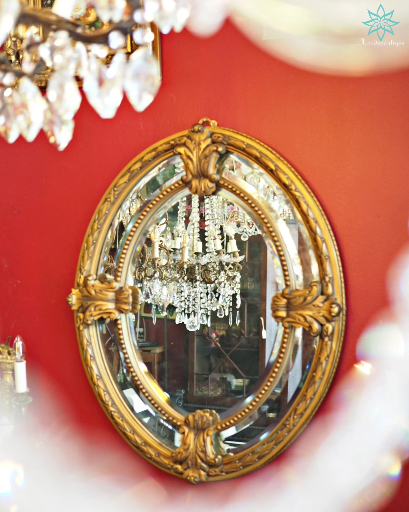 กระจกกรอบไม้ลงสีทองitaly