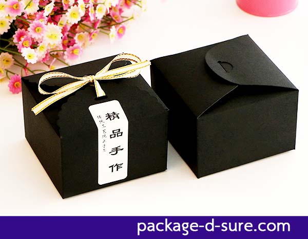 โปรโมชั่น//กล่องสี่เหลี่ยมจัตุรัส เปิดสี่ด้าน 9x9x6 กระดาษดำ ไม่มัน **แพ็ค 50 ใบ