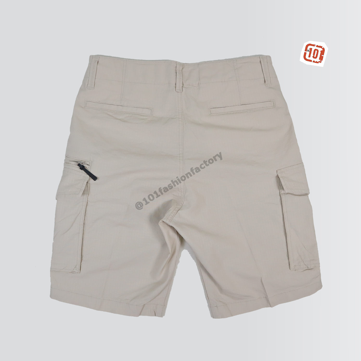 กางเกงคาร์โก้ชาย No.687/2 ขาสั้นวินเทจ ผ้ายืดทนทานสูง สีครีม | US101