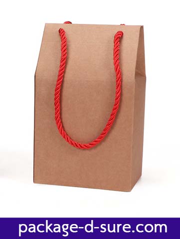 โปรโมชั่น//กล่องสี่เหลี่ยมผืนผ้า ทรงสูง เชือกหูหิ้ว 10x8x11 กระดาษคราฟ