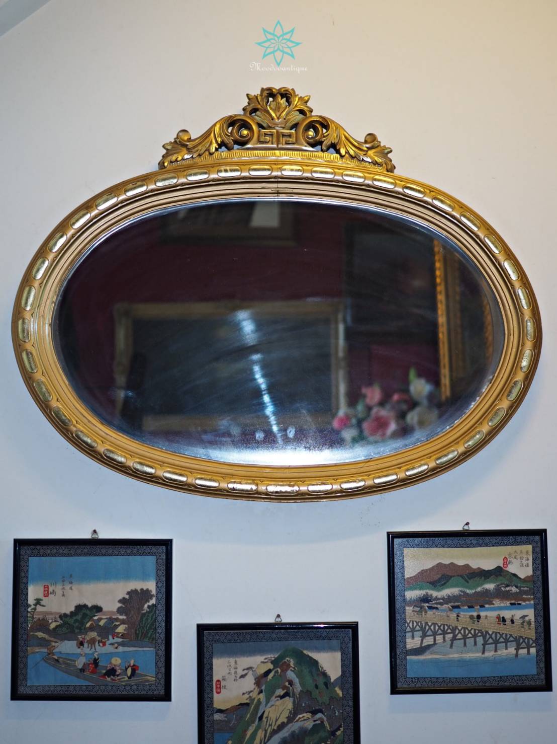 Classic French Oval Gilt wood mirror
