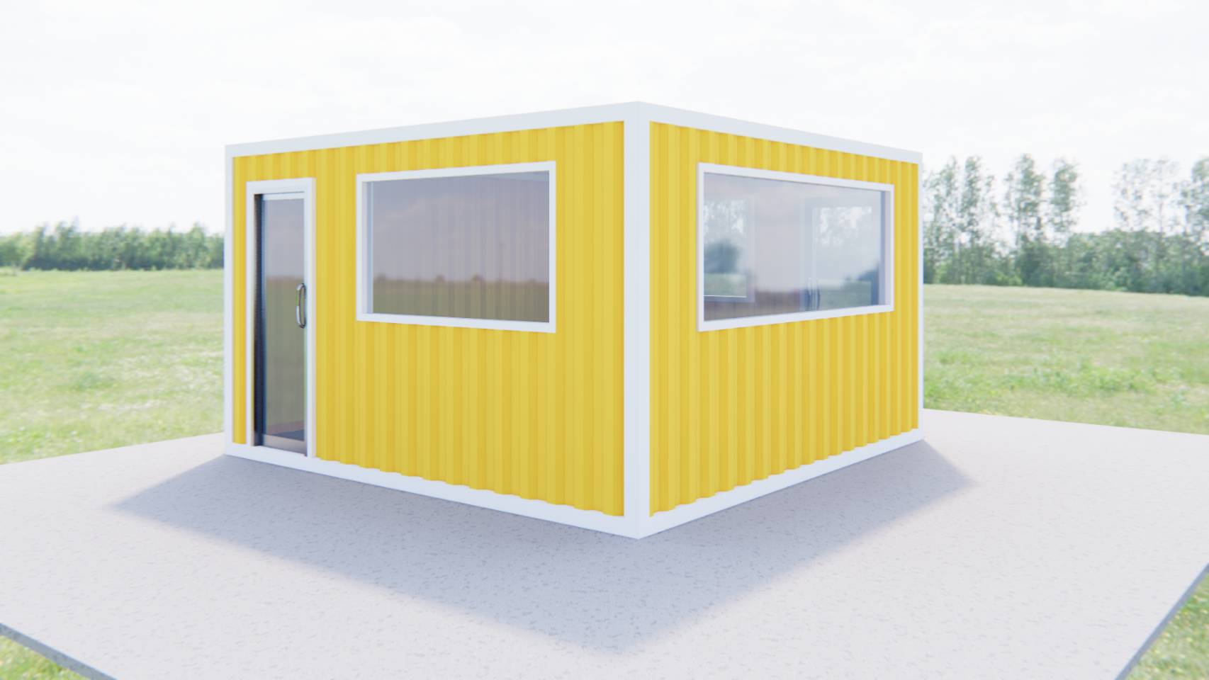 ตู้คอนเทนเนอร์ ร้านค้า ออฟฟิศขนาดเล็ก UC-K04 ขนาด 4เมตร * 4 เมตร * สูง 2.4 เมตร พร้อมพืนกระเบื้องยาง เลือกสีตู้ได้ *** รวมค่าขนส่งแล้ว