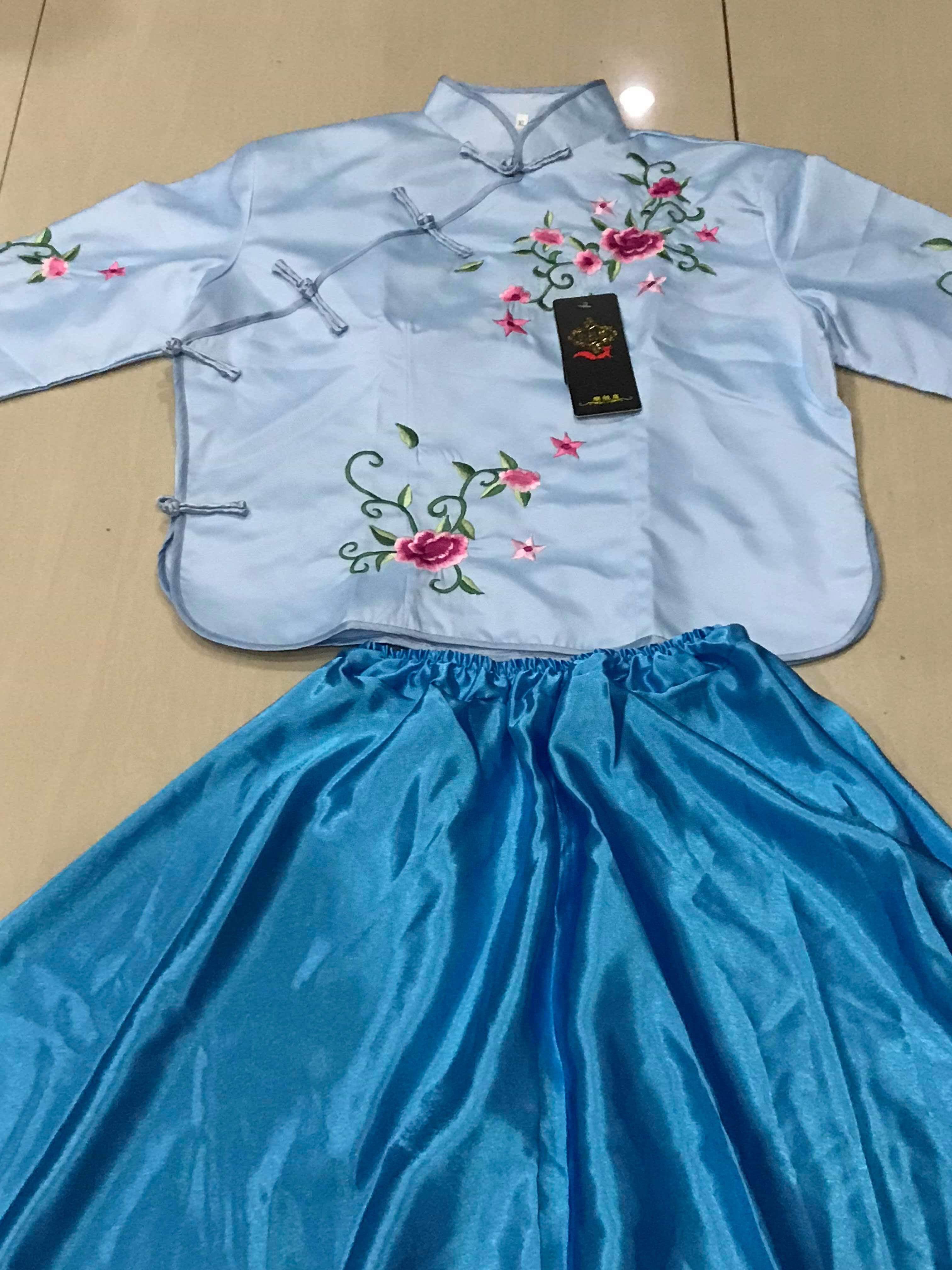 ชุด เสื้อ+กระโปรง สีฟ้า รหัส GH66. สินค้าพร้อมส่ง