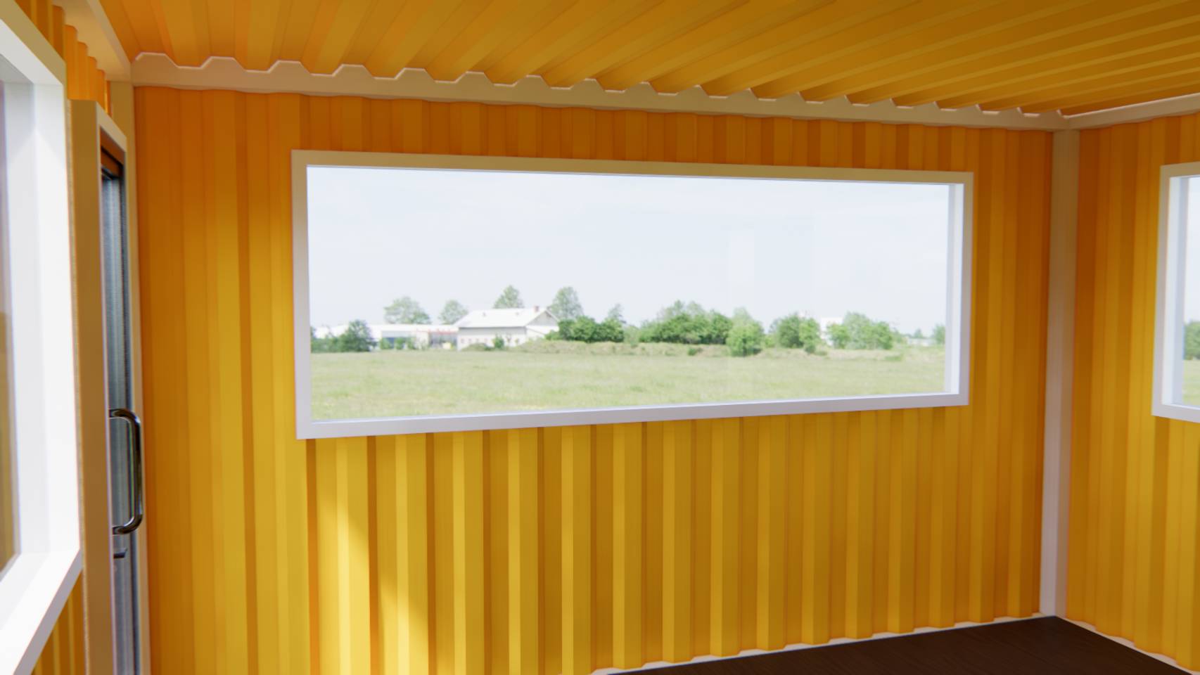 ตู้คอนเทนเนอร์ ร้านค้า ออฟฟิศขนาดเล็ก UC-K04 ขนาด 4เมตร * 4 เมตร * สูง 2.4 เมตร พร้อมพืนกระเบื้องยาง เลือกสีตู้ได้ *** รวมค่าขนส่งแล้ว