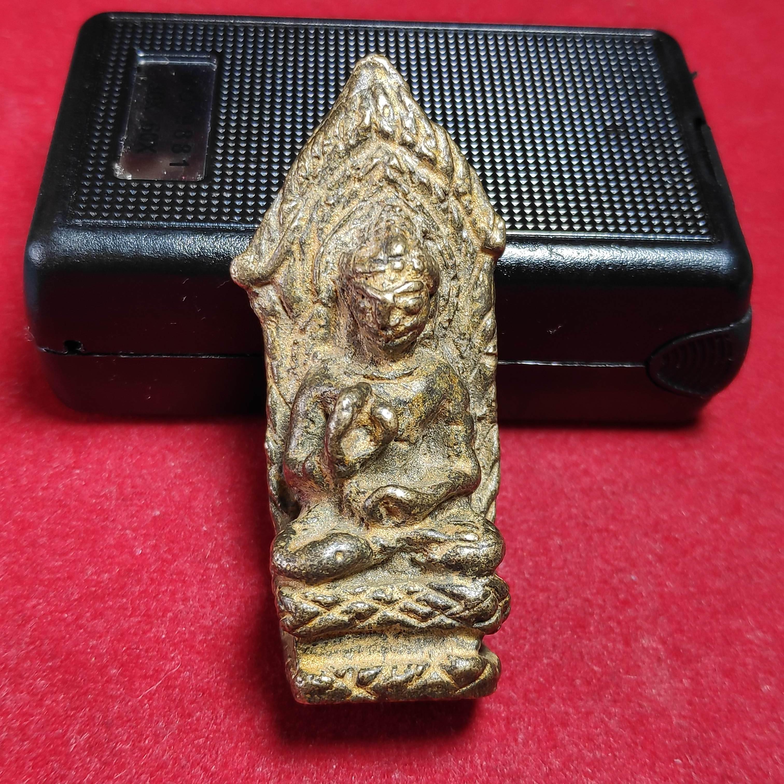 รูปหล่อโบราณพระพุทธนั่งซุ้มปางประทานพรสูง5เซ็นต์