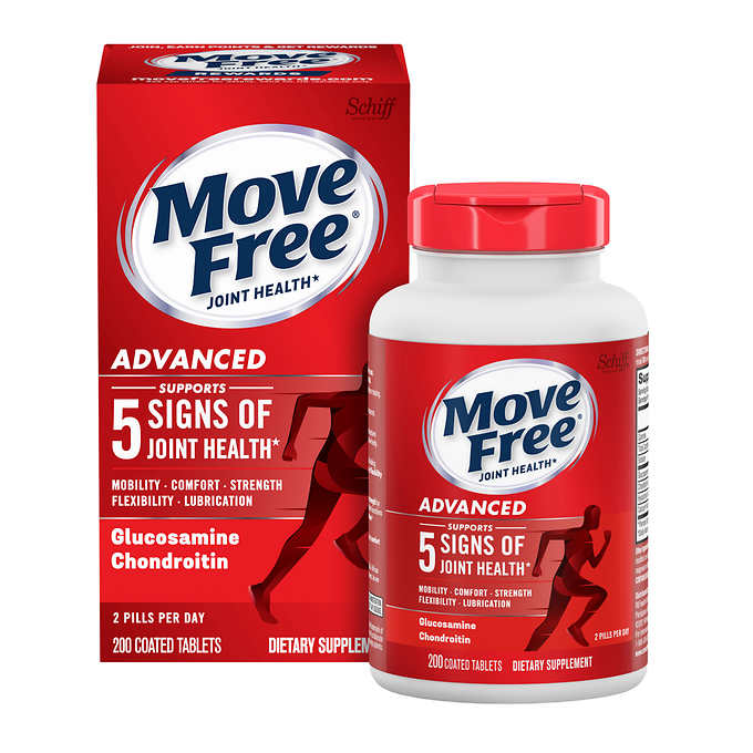 Schiff Move Free Advanced ฉลากแดง 200 เม็ด บำรุงไขข้อ เพิ่มน้ำในข้อต่อ หมดอายุ 02/2028