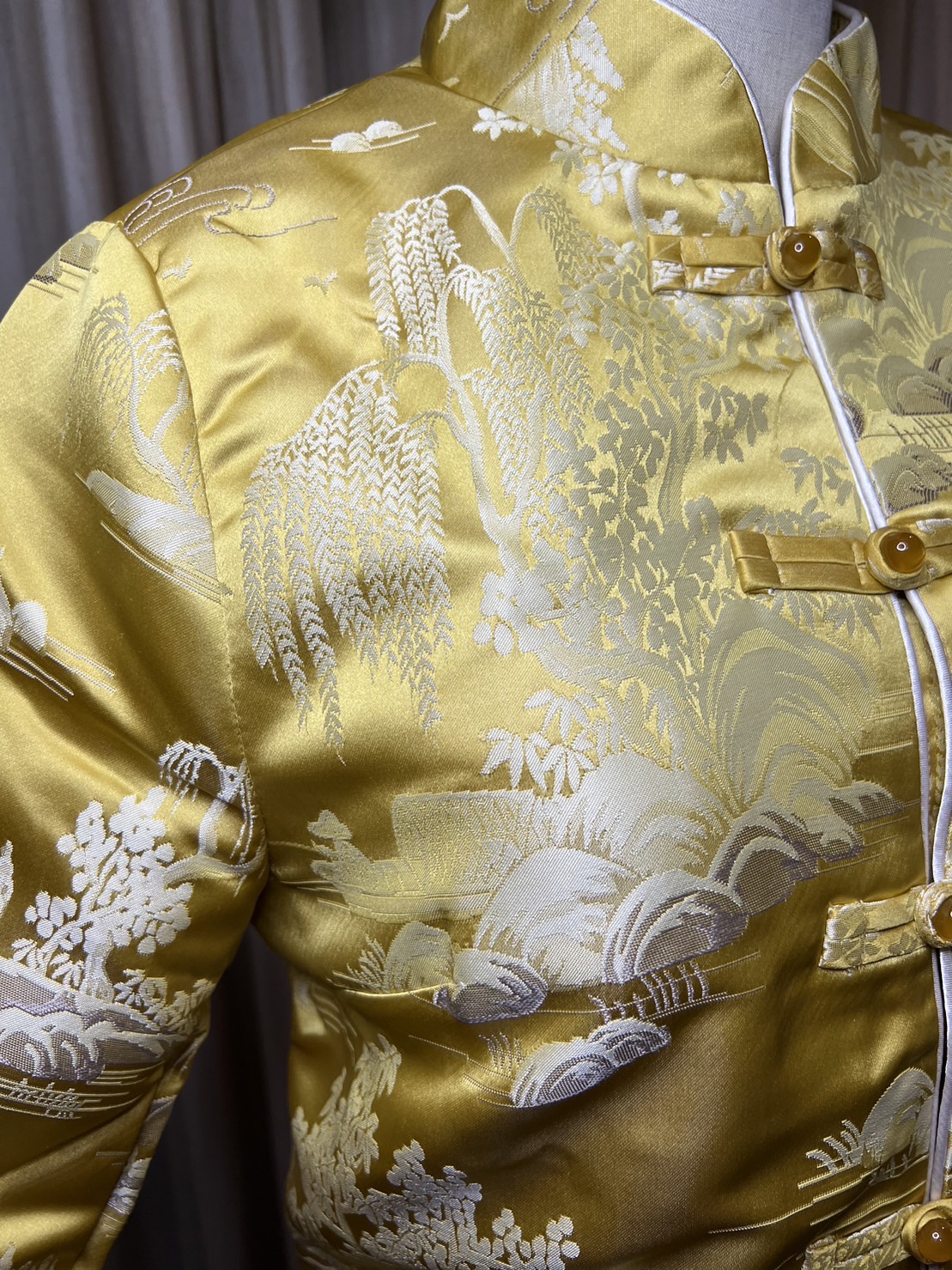 เสื้อสูทผ้าฝ้ายสีเหลือง รหัส FC 109 สินค้าพร้อมส่ง