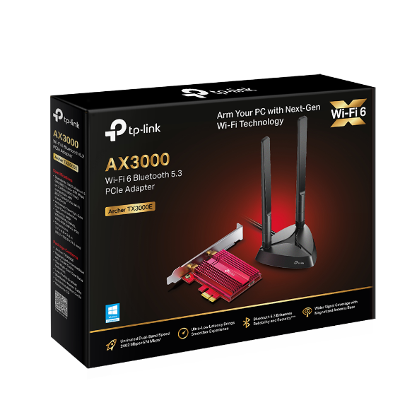 Archer TX3000E AX3000 Wi-Fi 6 Bluetooth 5.3 PCIe Adapter