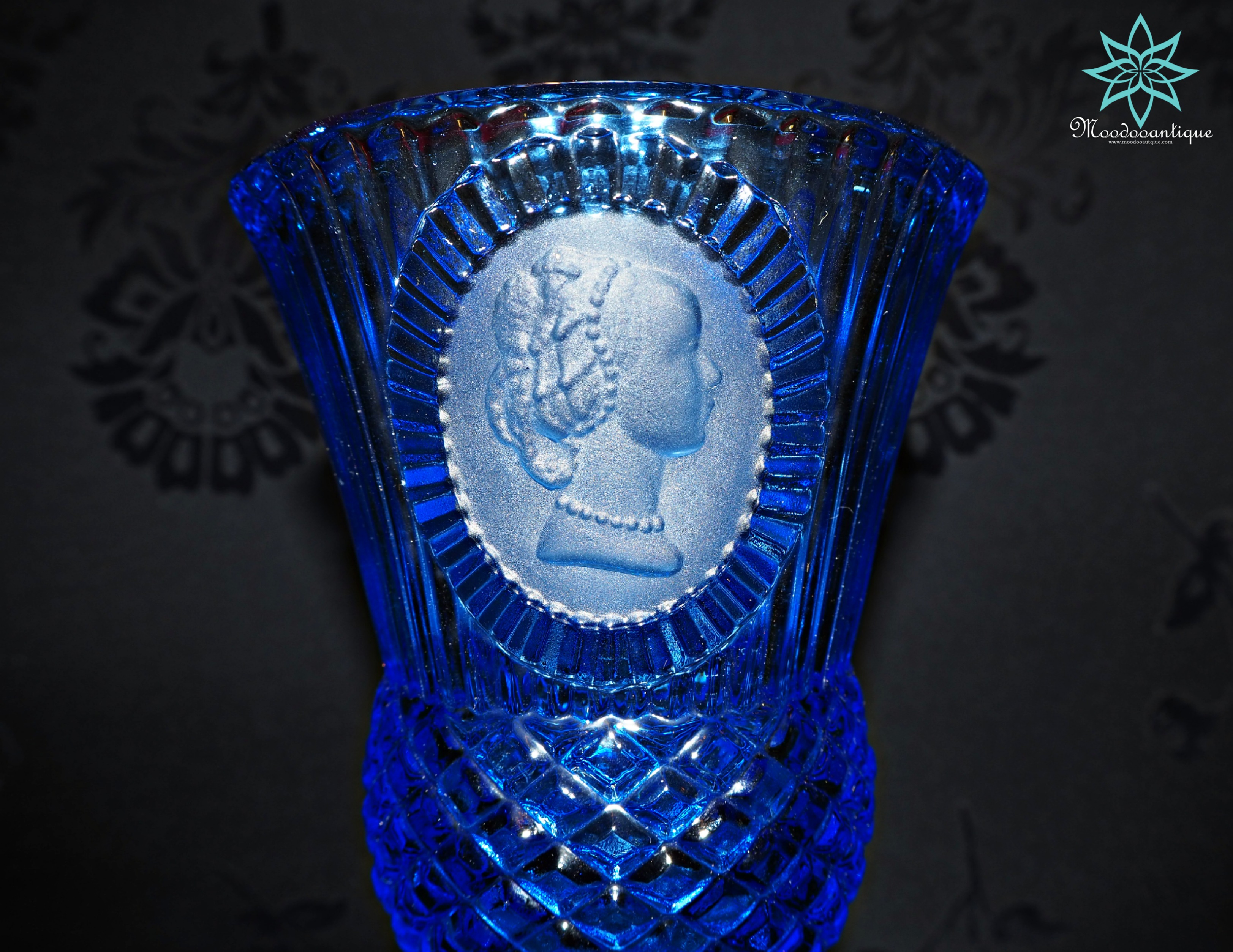 Crystals blue vase