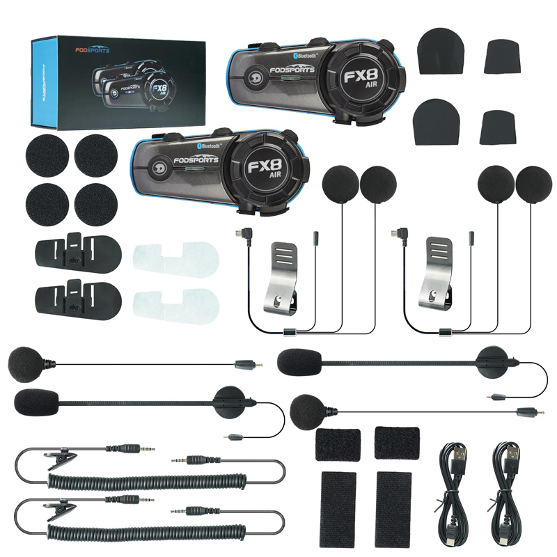 FODSPORTS FX8 AIR บลูทูธติดหมวกกันน็อค Motorcycle Helmet Intercom Bluetooth Headset (แพคคู่)