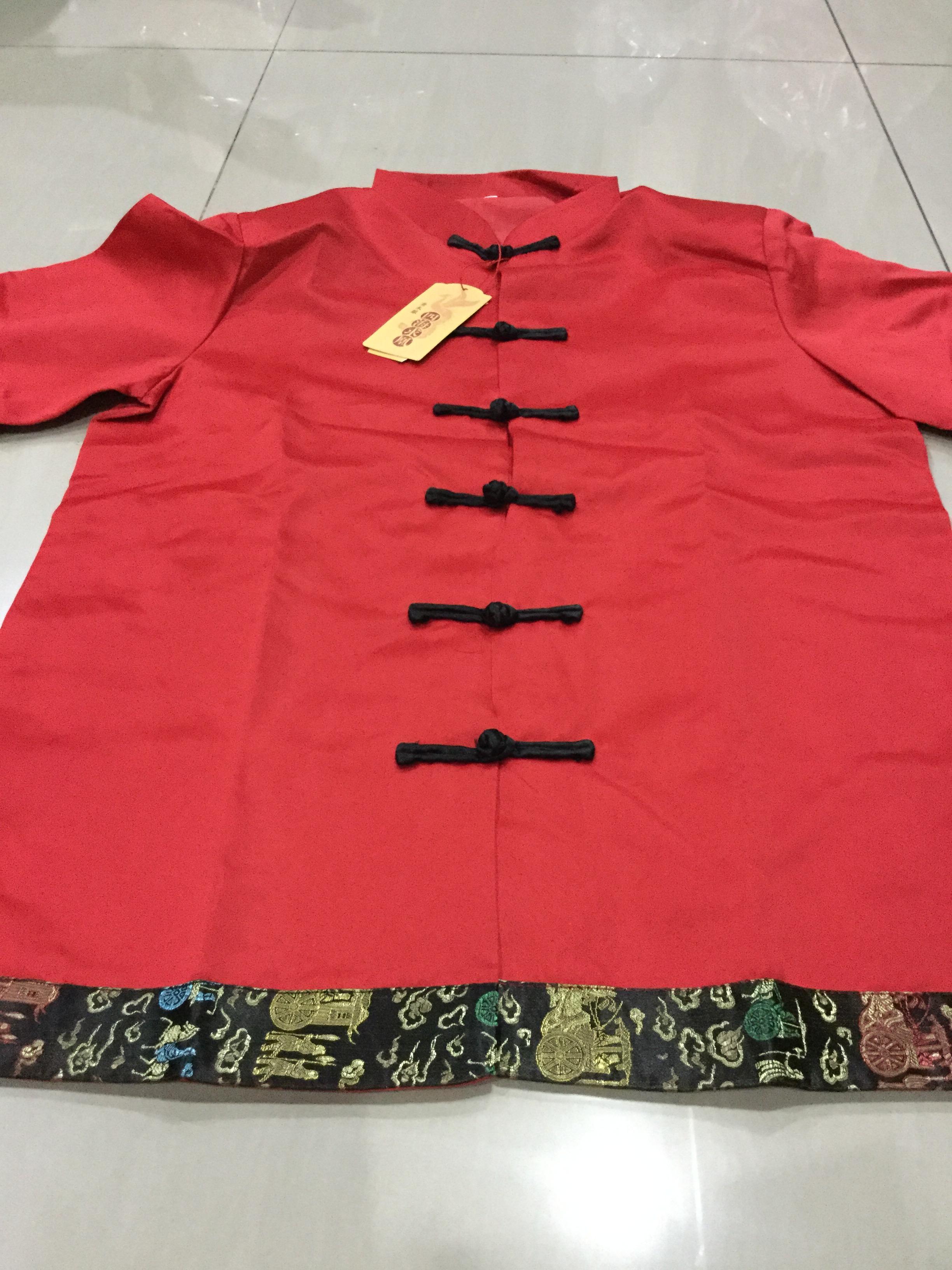 เสื้อจีนผู้ชายสีแดง ZH135 พร้อมส่ง