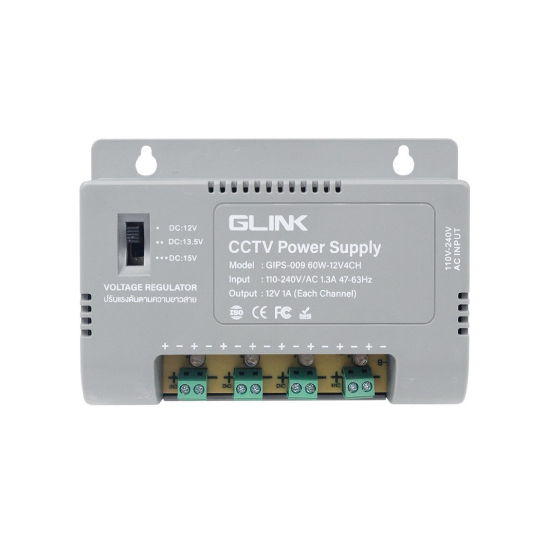 GLINK Power Supply 12V 5A (60W) 4 CH รุ่น GIPS-009