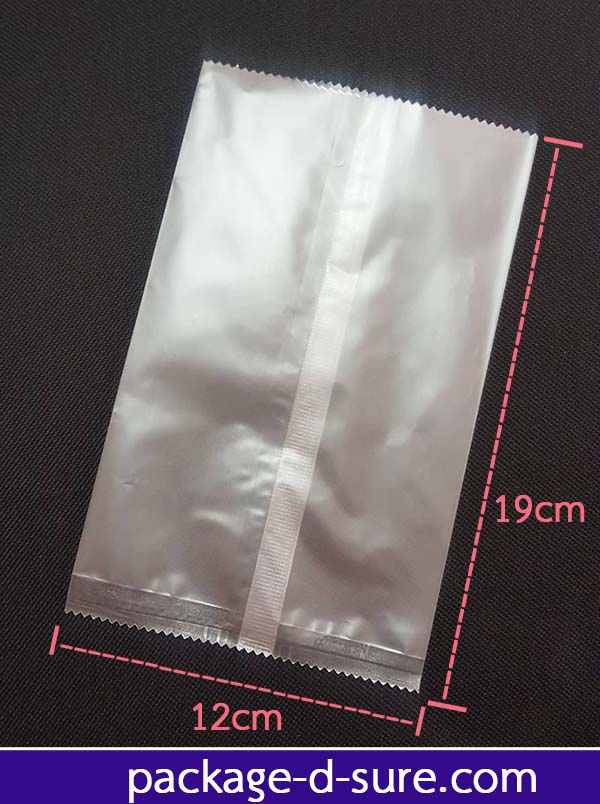 ถุงซีลกลาง ขอบหยัก 12x19 เนื้อกึ่งขุ่น แพ็ค 100 ใบ