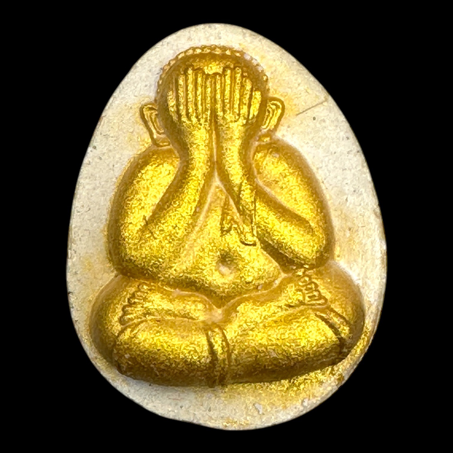 พระปิดตาจัมโบ้สอง ดวงดี เนื้อผงธูปสีขาวปัดทอง หลวงปู่นน จนฺทวิโร วัดเขาพรานธูป จ.ประจวบคีรีขันธ์