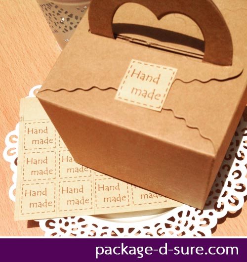 สติกเกอร์ กระดาษคราฟ ลาย Hand made แพ็ค 5 แผ่น 120 ดวง