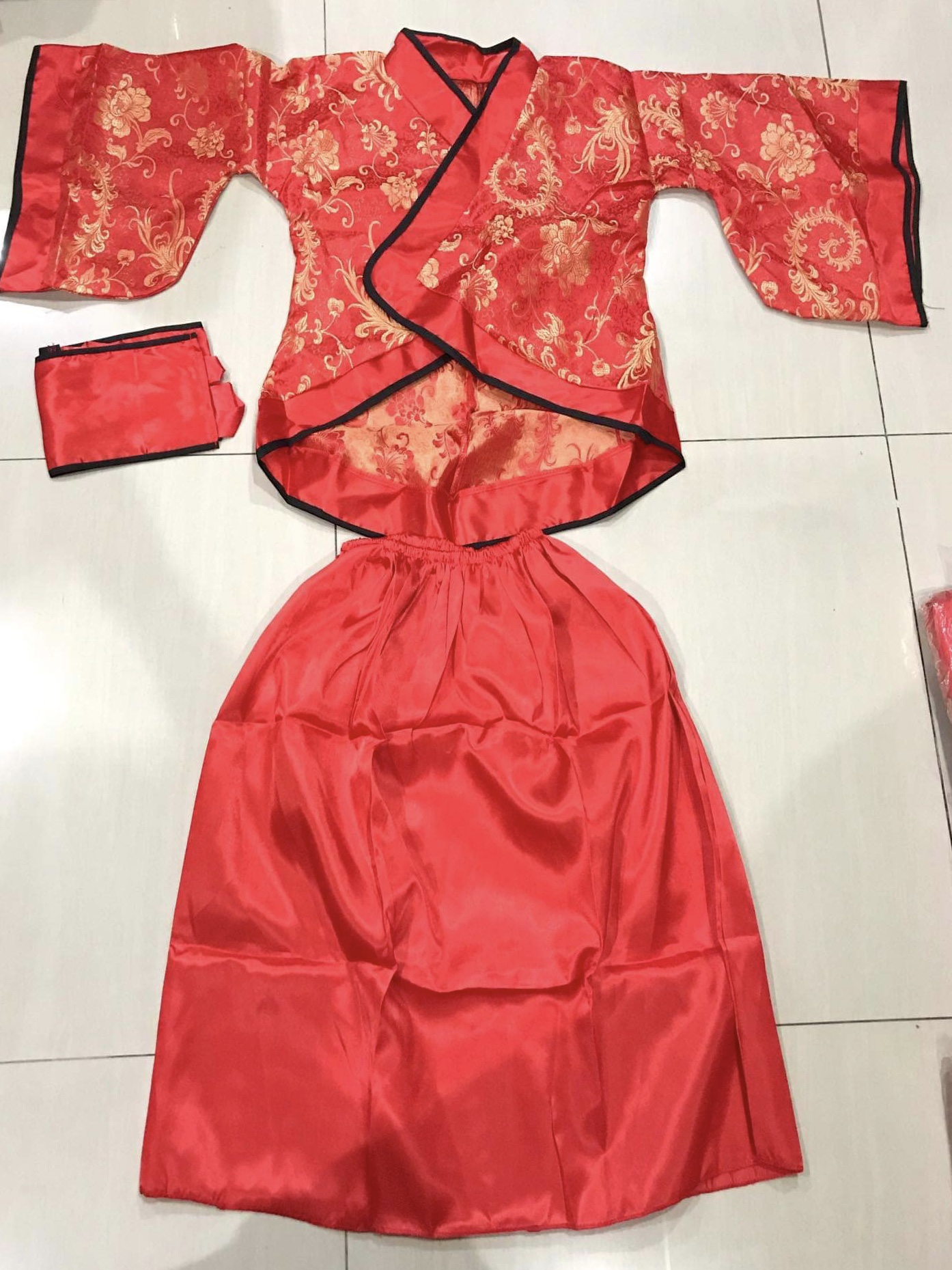 ชุดจีนฮั่น สีแดง รหัส FH 30 สินค้าพร้อมส่ง