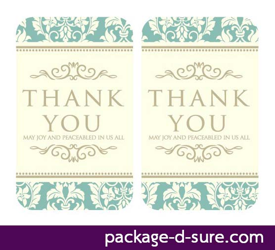 สติกเกอร์ THANK YOU สี่เหลื่ยมผืนผ้า ลายคลาสสิค แพ็ค 5 แผ่น 30 ดวง