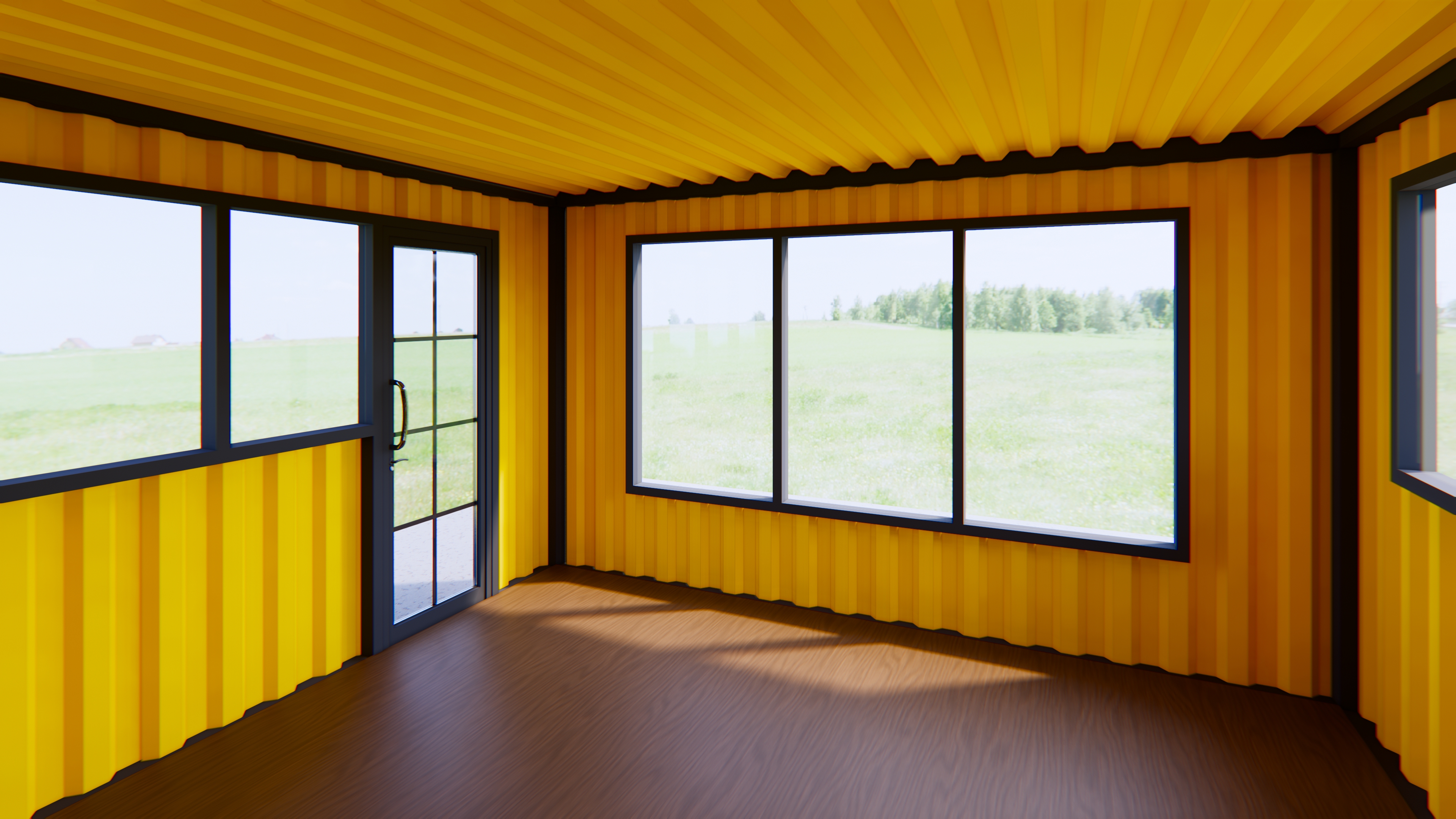 ตู้คอนเทนเนอร์ ร้านค้า ออฟฟิศขนาดเล็ก UC-K04 ขนาด 4เมตร * 4 เมตร * สูง 2.4 เมตร พร้อมพืนกระเบื้องยาง เลือกสีตู้ได้ *** รวมค่าขนส่งแล้ว