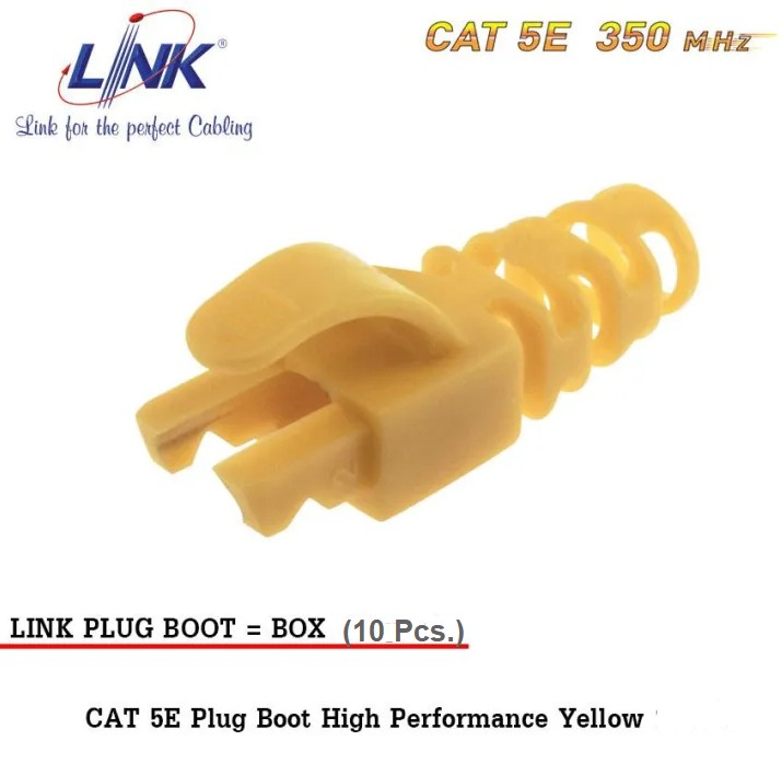 LINK US-6015 CAT5E Locking Plug Boots สีเหลือง 10 ตัว