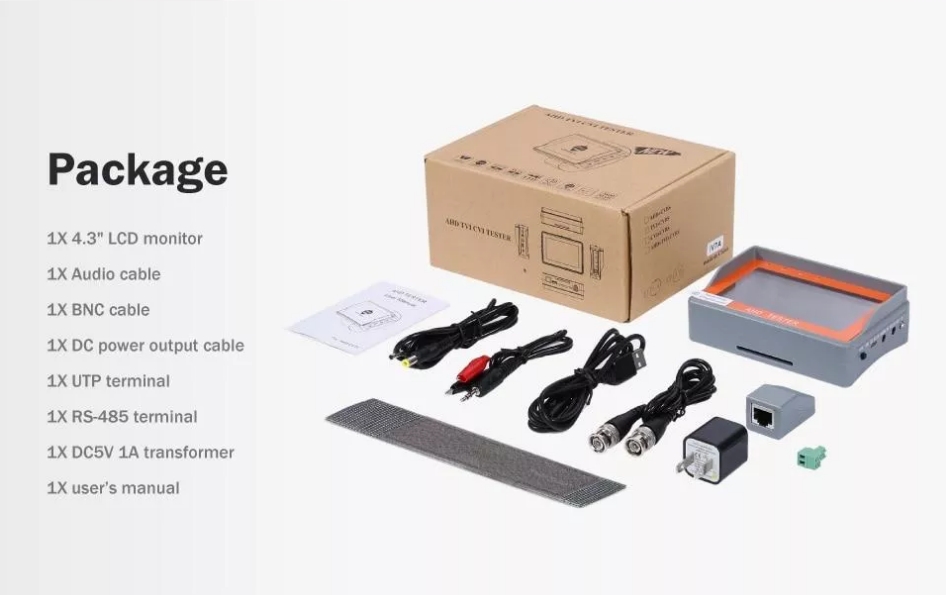 เครื่องวัดสัญญาณ กล้องวงจรปิด รองรับกล้อง HD, AHD, TVI, CVI, CVBS รองรับกล้อง 5 ล้าน CCTV TESTER