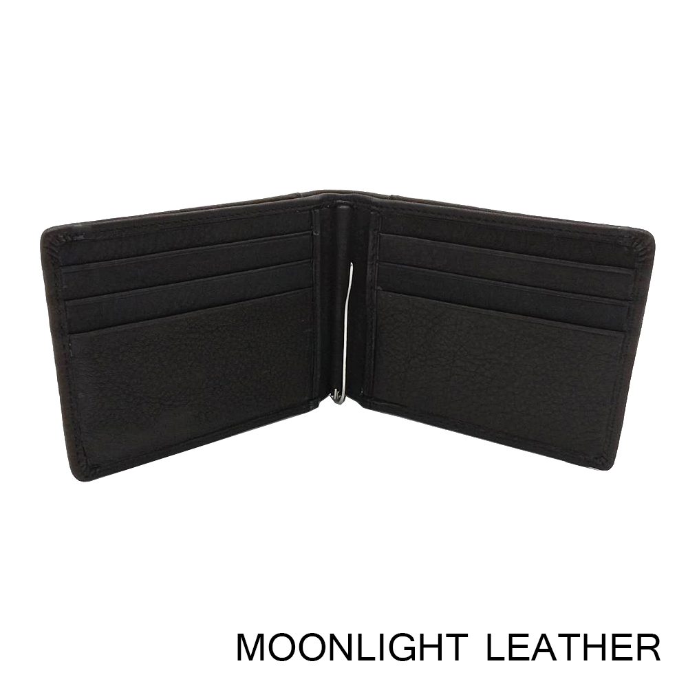 กระเป๋าสตางค์หนังแท้ แบบหนีบธนบัตร รุ่น Mix สีดำ หนังนุ่ม สวย ไม่ลอกร่อน พร้อมกล่องเป็นของขวัญได้