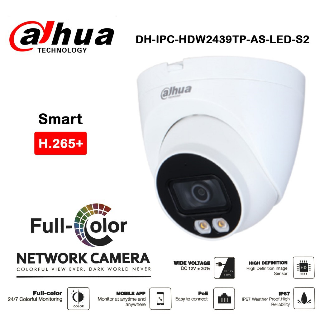 Dahua IP CAMERA รุ่น DHU-2439TPASLED36 2.8MM 4MP