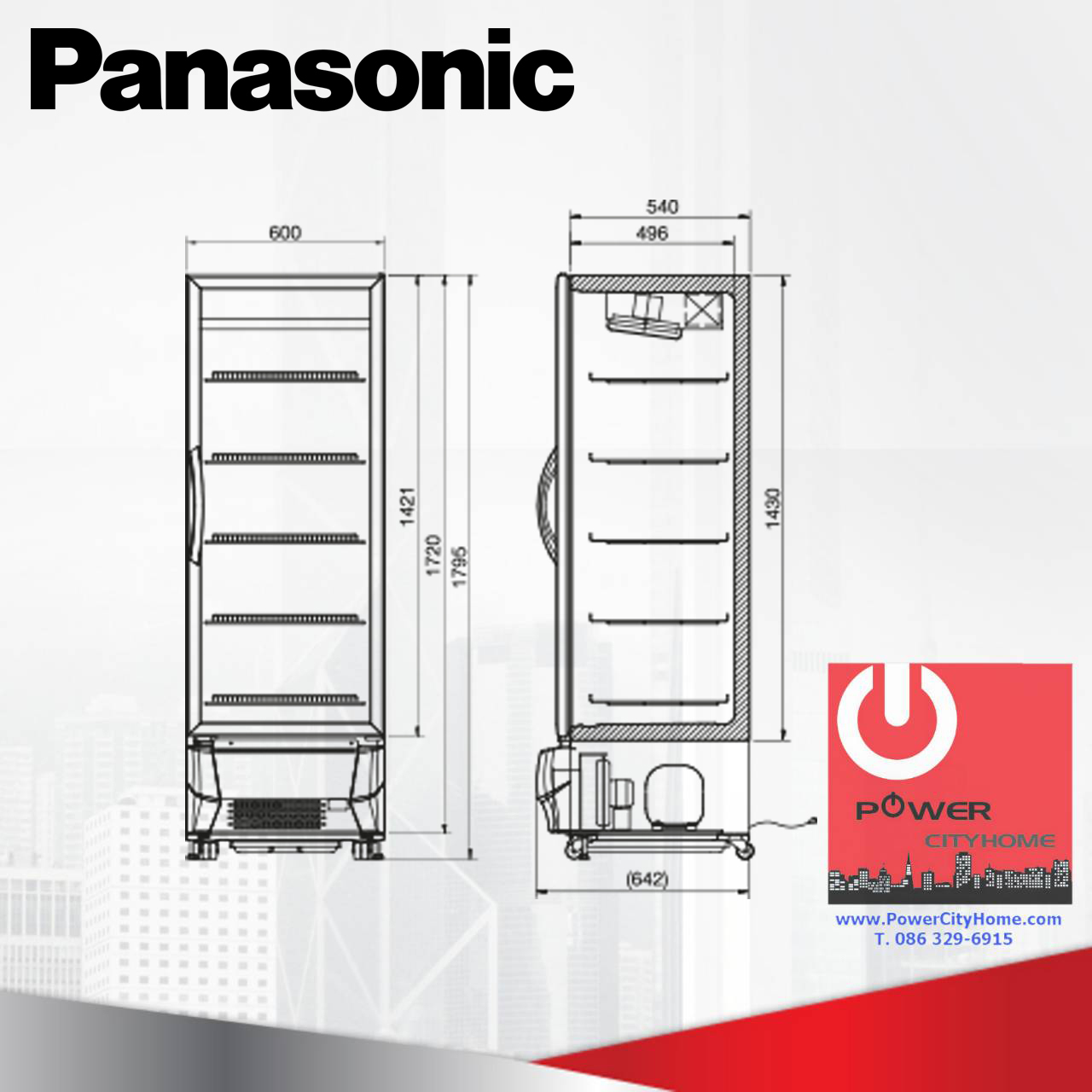 ตู้แช่เครื่องดื่ม panasonic 11.6 คิว รุ่น SMR-PT330A
