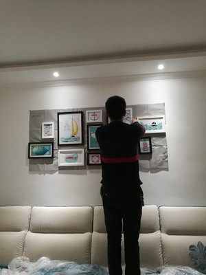 ชุดกรอบรูปติดผนัง กรอบรูปไม้สีขาวดำ 12ชิ้น กรอบรูปตกแต่งบ้าน พร้อมรูปภาพตามแบบและวัสดุติดตั้ง Gallery Wall Frames set I Love Sea (Black&White12)