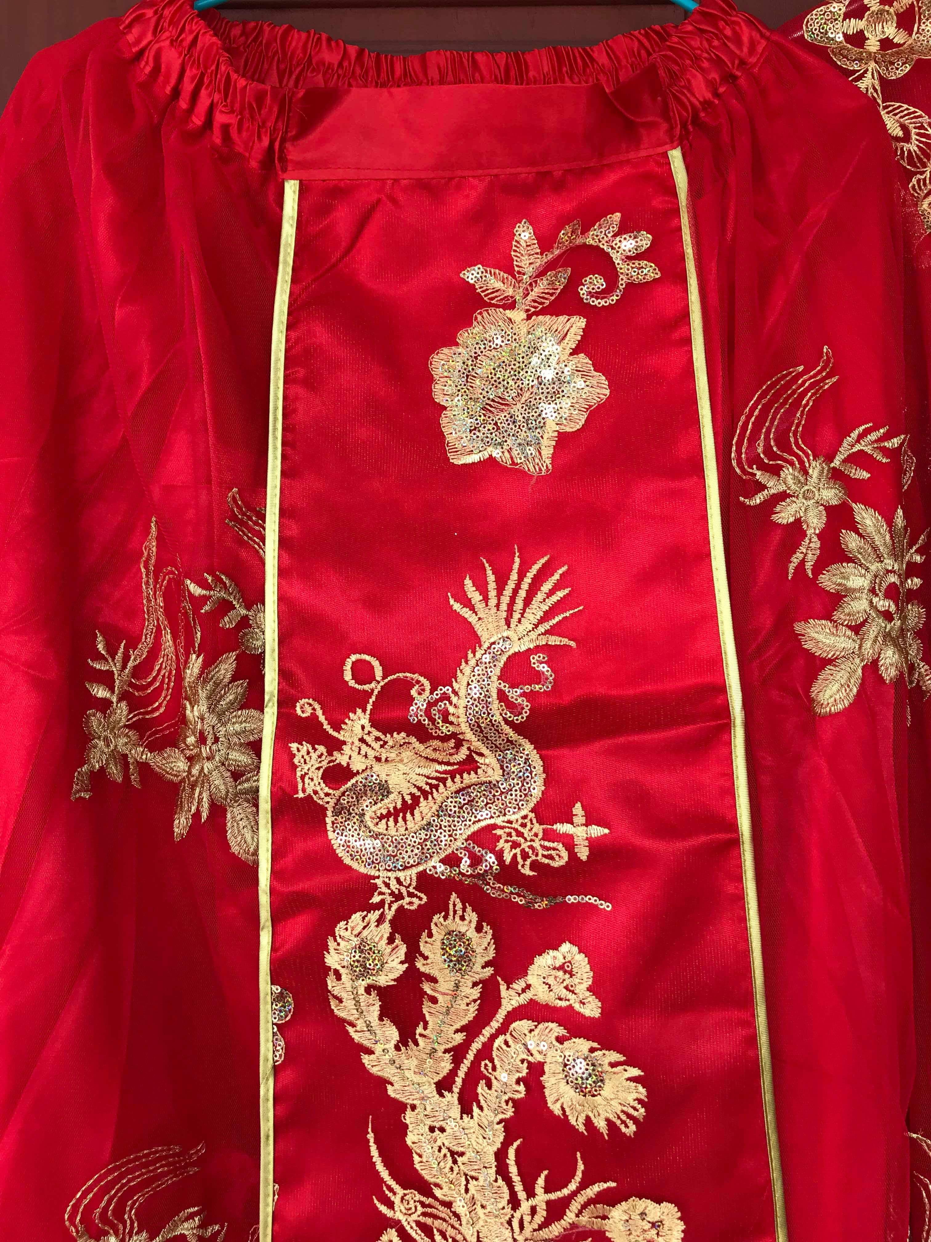 ชุดเจ้าสาวสีแดง รหัส WED#1# 165 สินค้าพร้อมส่ง