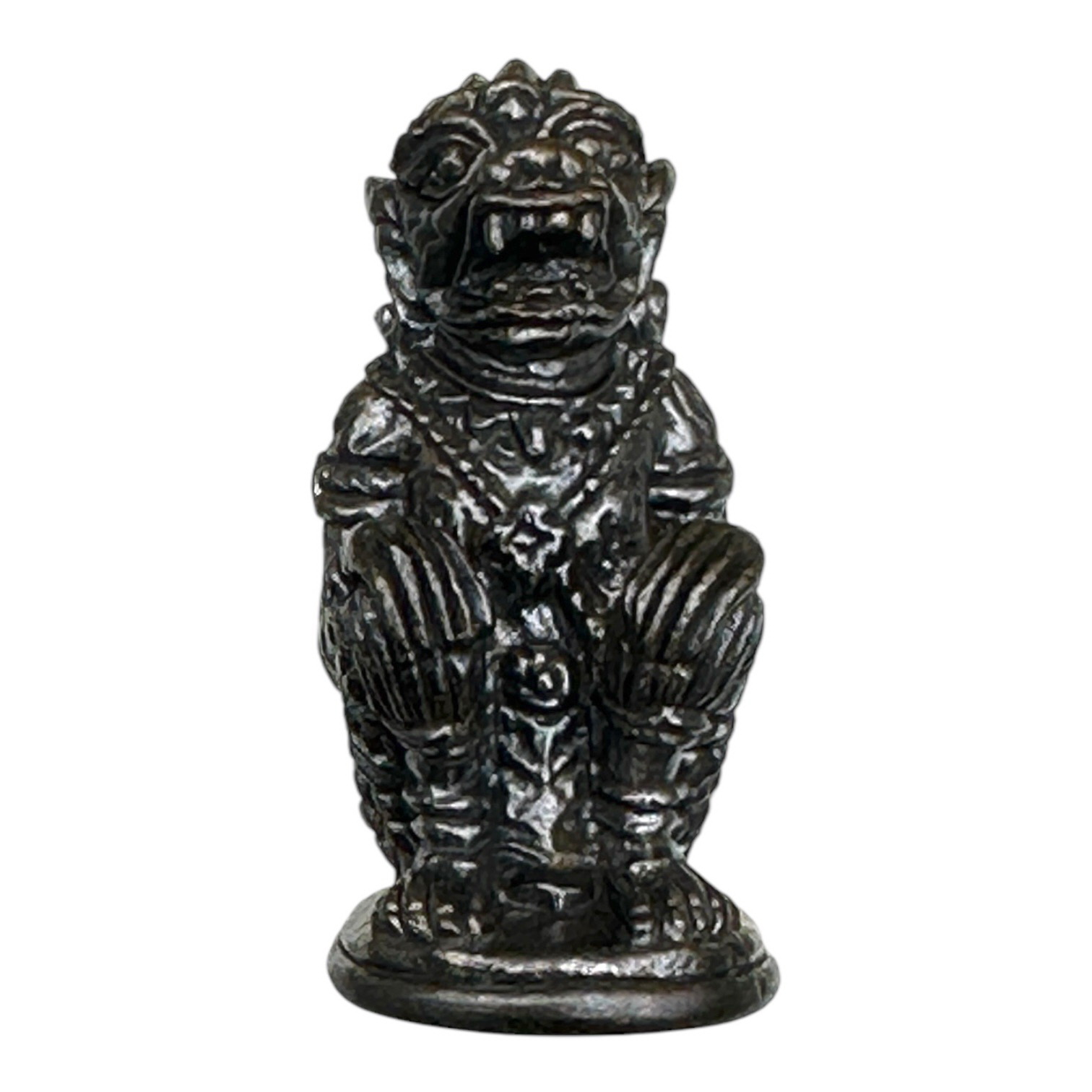 หนุมานลอยองค์อุดกริ่ง พิมพ์เล็ก เนื้อสัมฤทธิ์รมดำ หลวงปู่นน จนฺทวิโร วัดเขาพรานธูป จ.ประจวบคีรีขันธ์