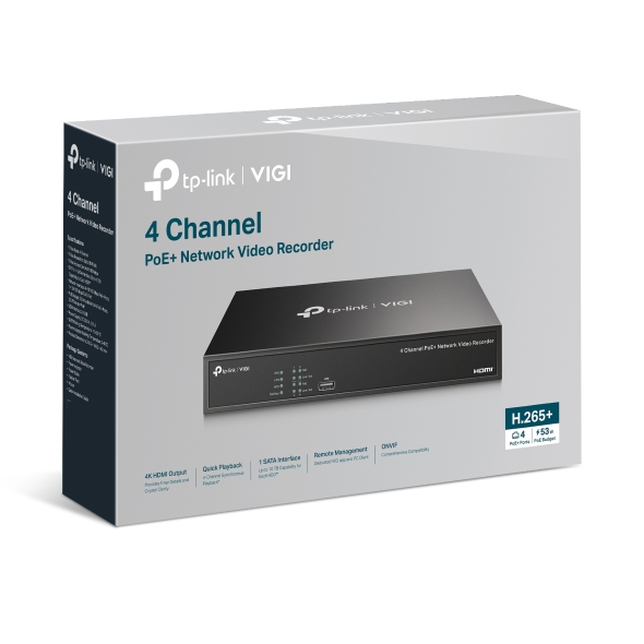 VIGI NVR1004H-4P VIGI 4 Channel PoE+ Network Video Recorder