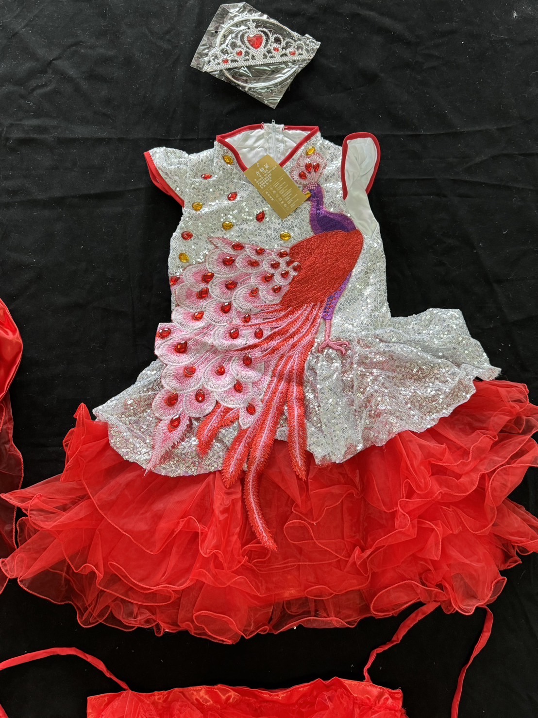 ชุดเจ้าหญิงสีแดง . รหัส PIF 577 สินค้าพร้อมส่ง