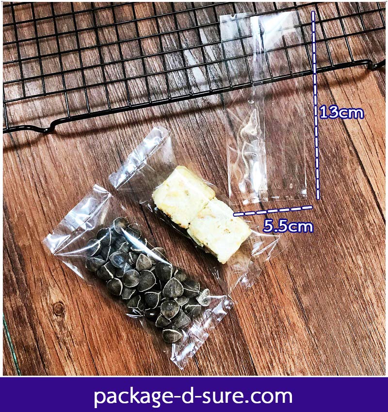 ถุงซีลกลาง ขอบเรียบ 5.5x13 เนื้อใส แพ็ค 100 ใบ