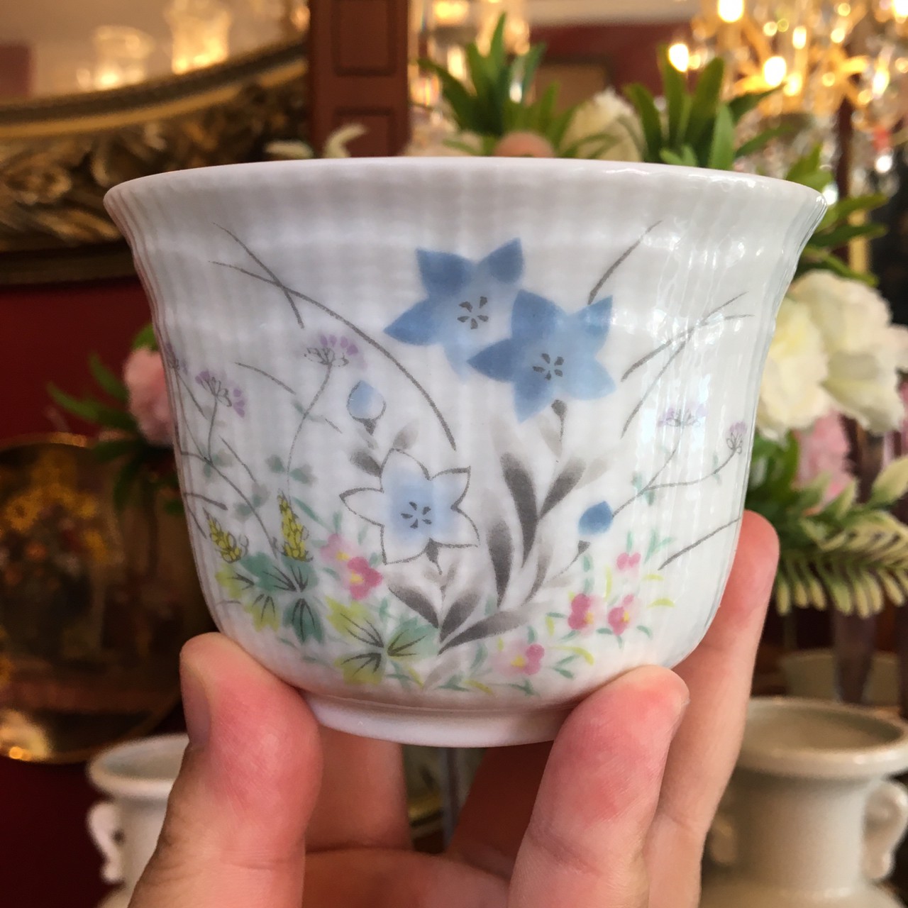 ถ้วย ลายดอกไม้สี งาน JAPAN