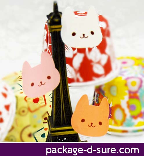 สติกเกอร์ 3 สี ขาว ส้ม ชมพู ลายหน้ากระต่าย แพ็ค 4 แผ่น 96 ดวง