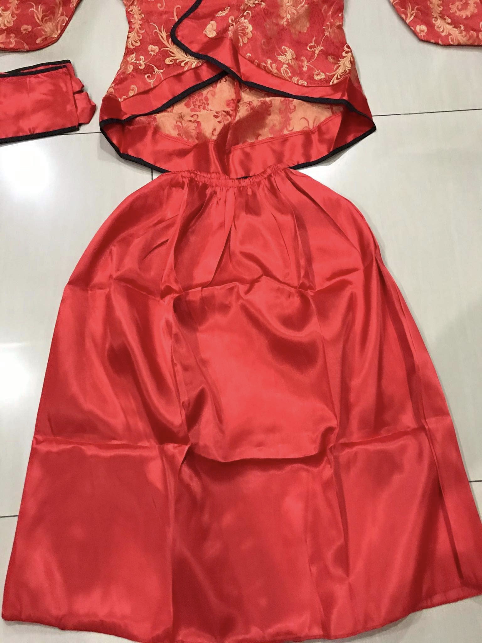 ชุดจีนฮั่น สีแดง รหัส FH 30 สินค้าพร้อมส่ง